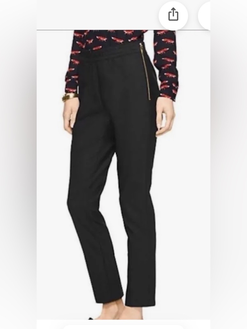 Kate Spade black side zip Stretch Legging dress Pants